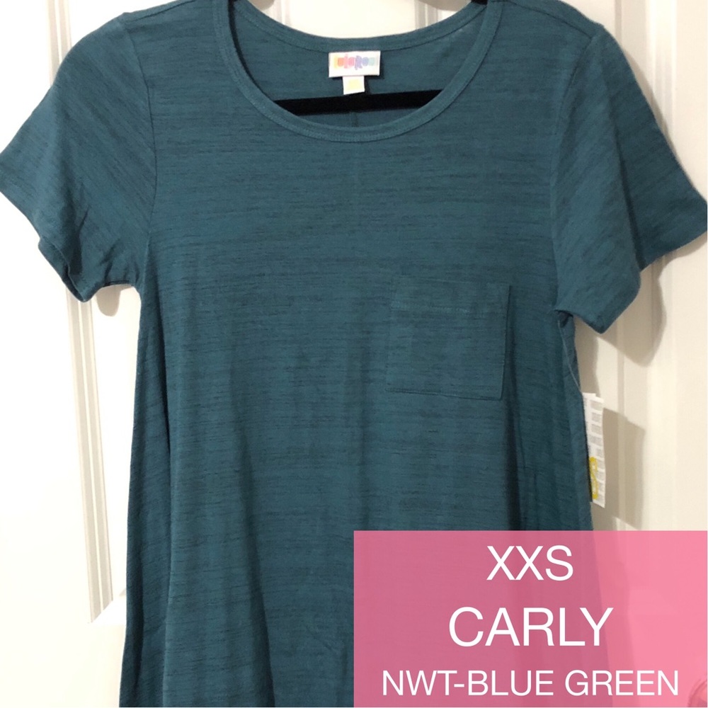 LulaRoe Blue Green Micro-Stripe Carly